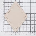 Заплатки пришивные из кожи, ромб 6х8,4см с перфорацией, 2 шт, 100% кожа, 06 бежевый, 9115