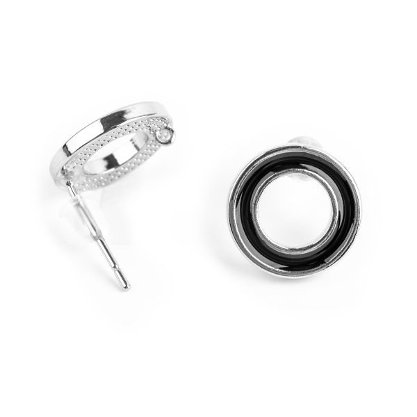 Швензы 12х12 мм, 10 шт (5х2 шт), 02 под серебро, чёрный, Zlatka FMK-H13