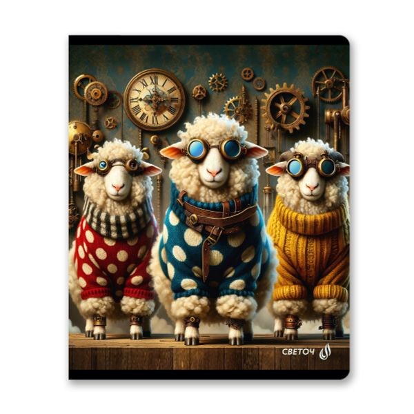 Тетрадь ученическая общая, A5+ 96 л. на скобе 65 г/м², белизна 100 %, 5 шт, клетка, 01118 Микс-В своей стихии, Светоч Т91