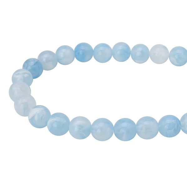 Бусины акрил ⌀12 мм, 500 г, дымка с АВ шиммером, круглые, AD073 голубой, (7748709)2012 , Astra&Craft