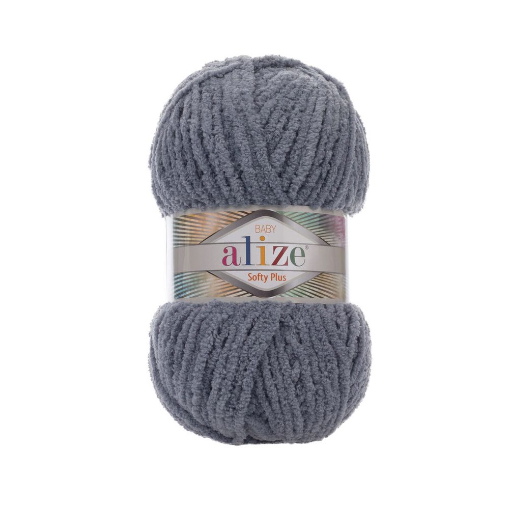 Пряжа Alize (Ализе) Softy Plus / уп.5 мот. по 100 г, 120м, 087 серебро A