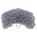 Бусины акрил ⌀10 мм, 500 г, цвет. с белой сердц., круглые часто гран., 59 серый, Astra&Craft LY-163