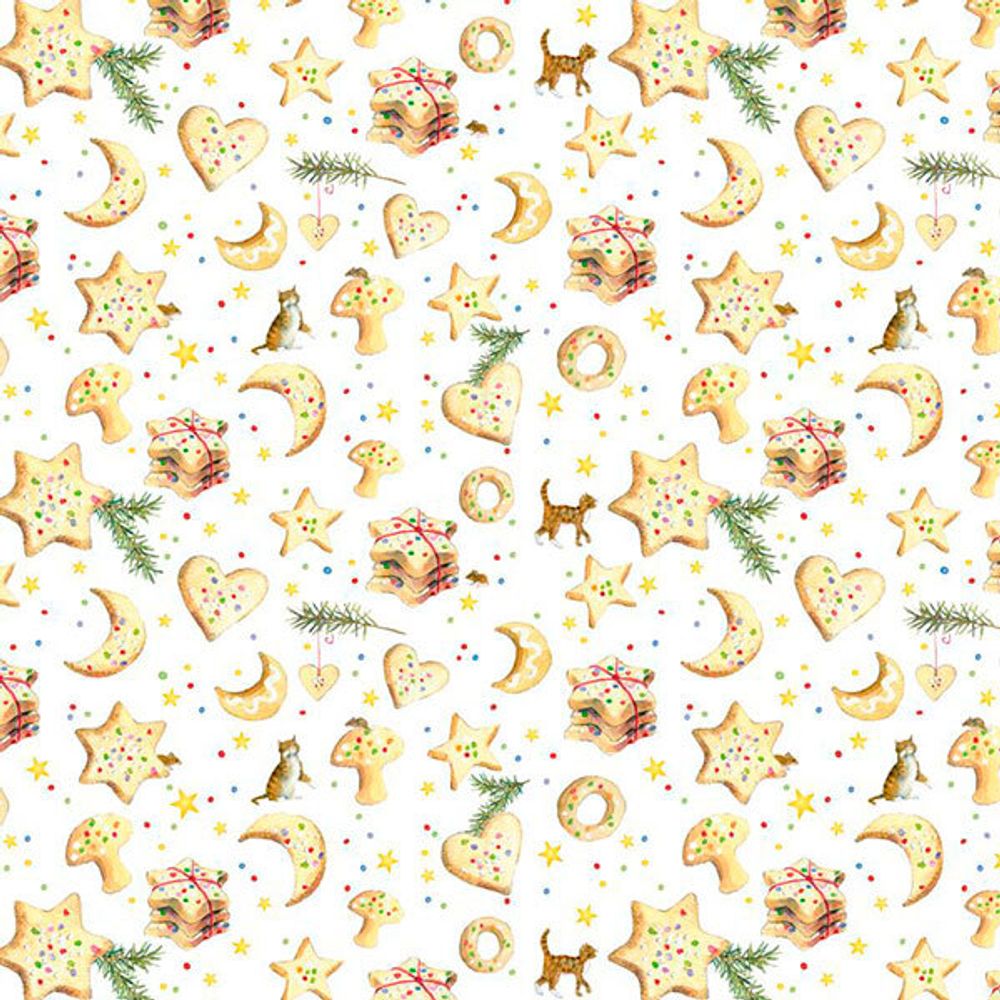 Ткань для пэчворка Acufactum Ute Menze, хлопок Рождественская выпечка 150 см, 3523-540, 5 метров