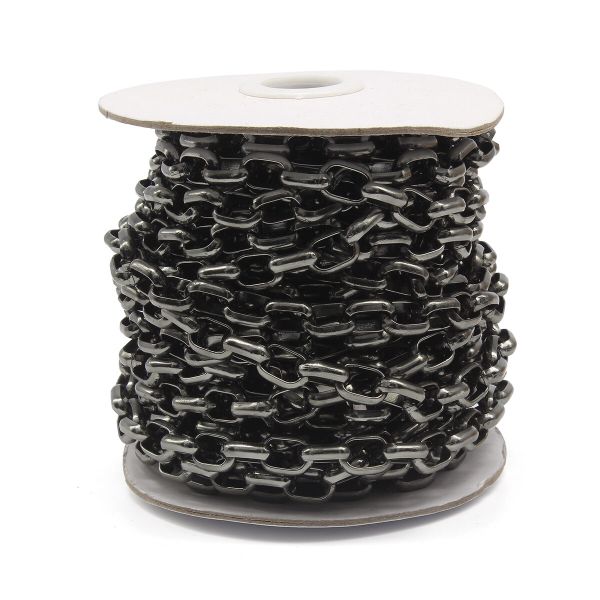 Цепь алюминиевая 12,4 мм, 10,1 мм, боб(10 м) (чер.никель) K11349