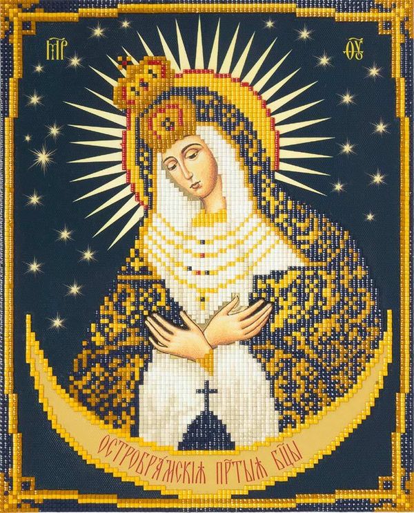 Алмазная (кристальная) мозаика Фрея, Икона Пресвятой Богородицы Остробрамская, 22х27 см