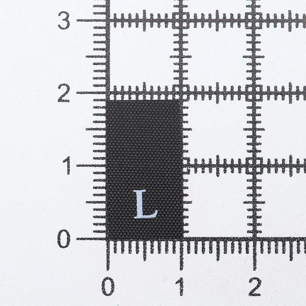 Этикетка-размерник 10х20мм, 100 шт/упак, черный фон/белый шрифт (MN) (L)