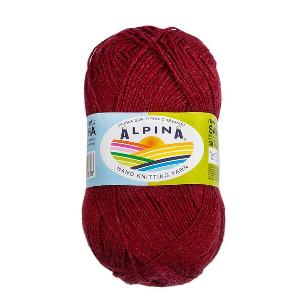 Пряжа Alpina Samantha / уп.10 мот. по 50г, 160м, 05 бордовый