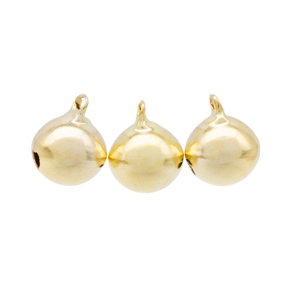 Бубенчики круглые 16 мм, золотой, 10 шт, 2AR239