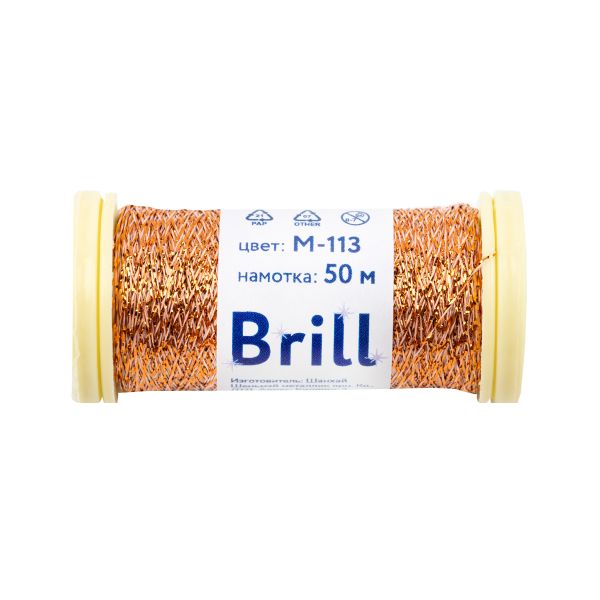 Мулине Gamma металлик M 5 мотков по 50 метров, M-113 под бронзу, Gamma BRILL