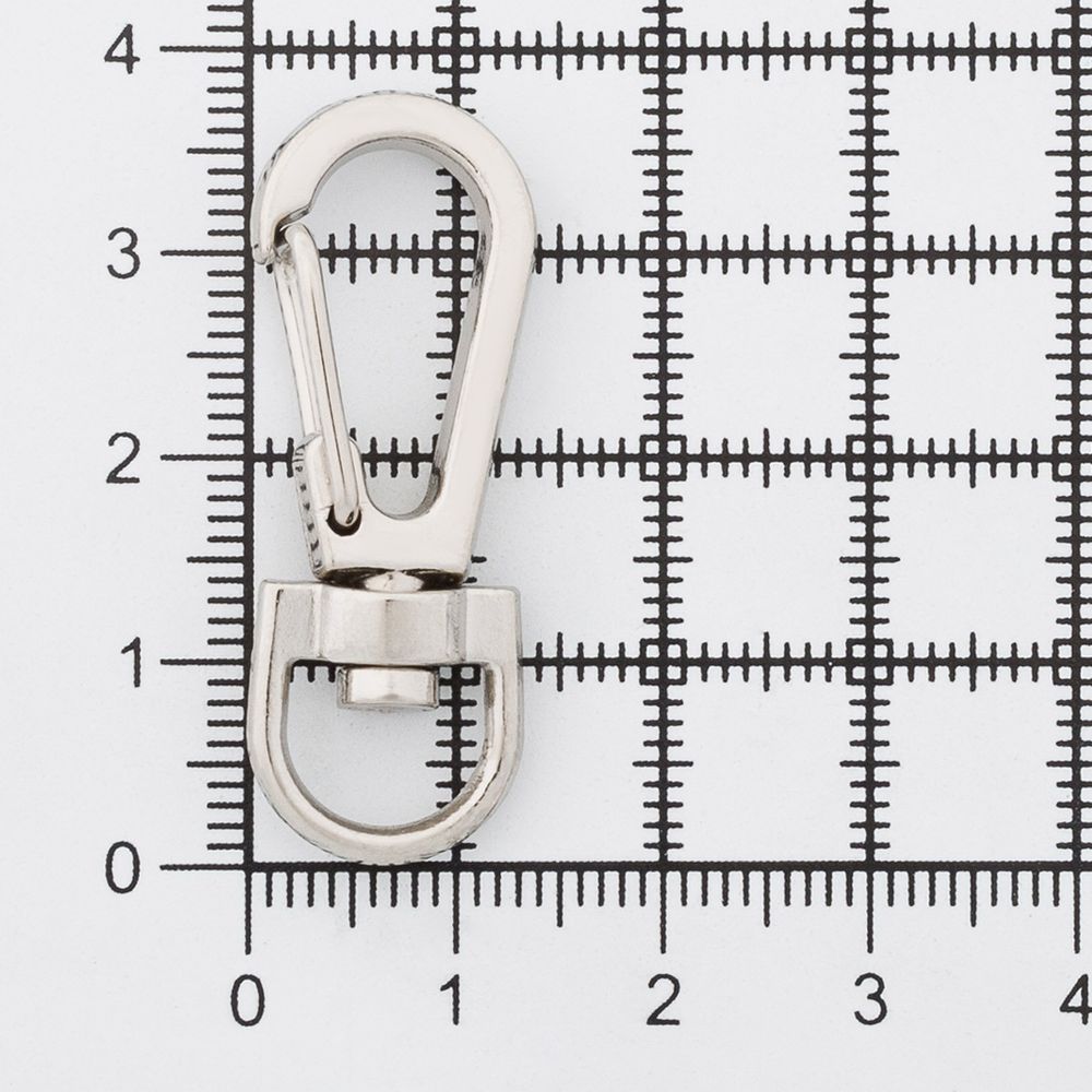 Карабин металл 10.0 мм (13х37 мм), цв.никель, 20 шт