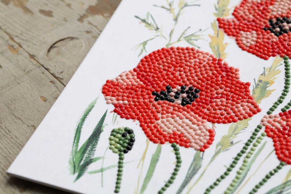 Алмазная (кристальная) мозаика Фрея, постер Красные маки, 20х20 см