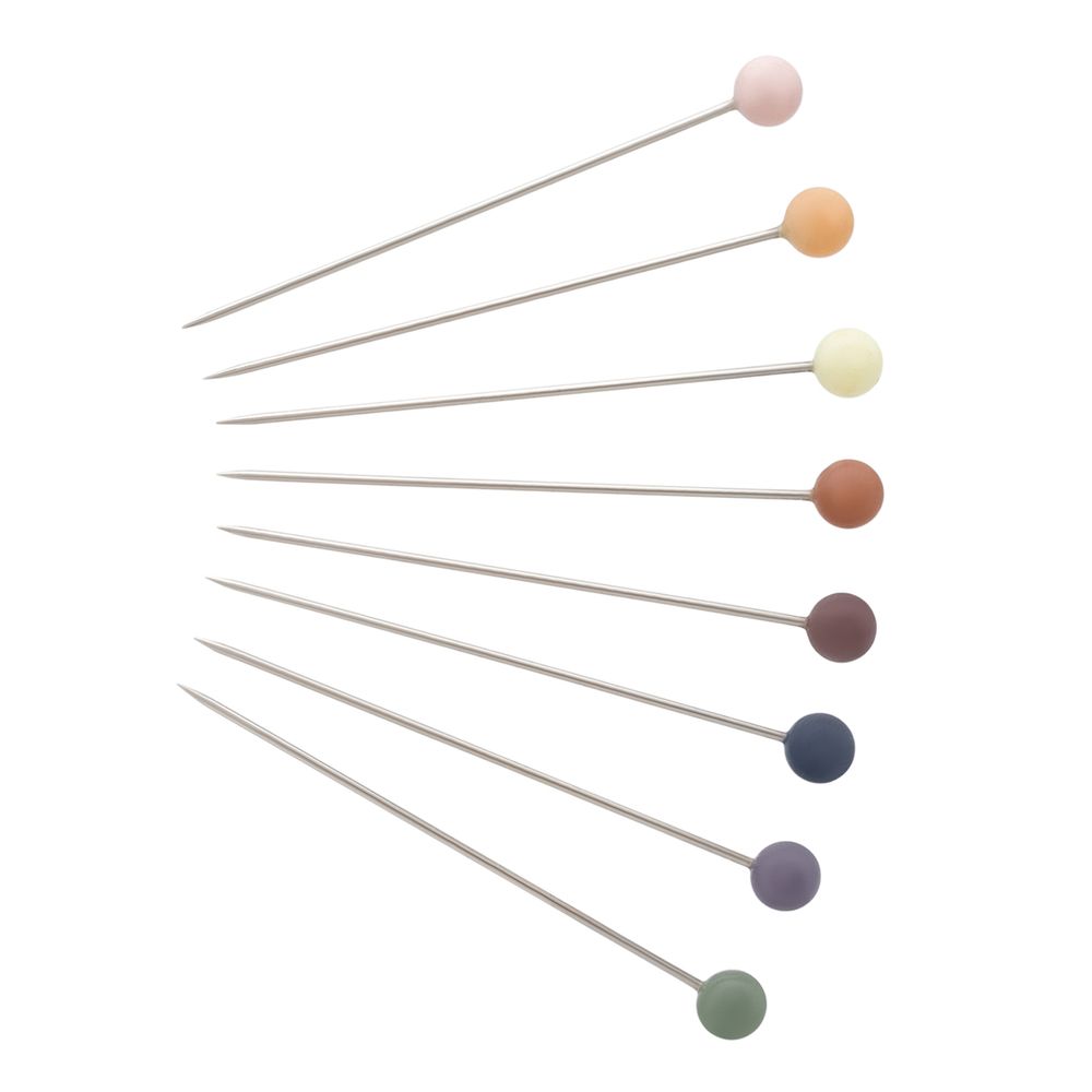 Булавки портновские с цветной головкой 38 мм, в футляре, 100 шт