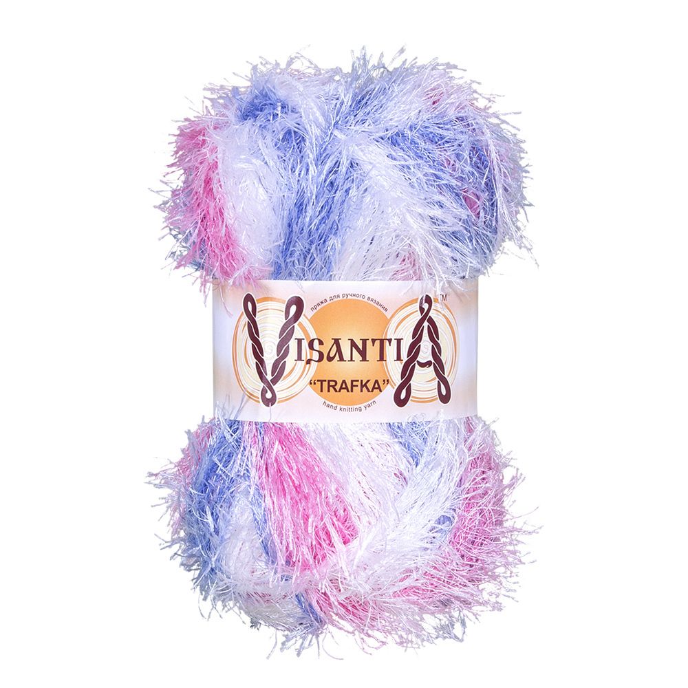 Пряжа Visantia Trafka меланжевая / уп.5 мот. по 100г, 150м, 1050 голубой/розовый