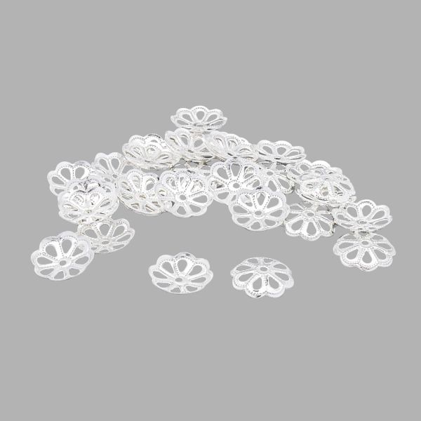 Шапочка для бусин, 12мм 30 шт/упак, Astra&Craft (Серебро), 4AR199