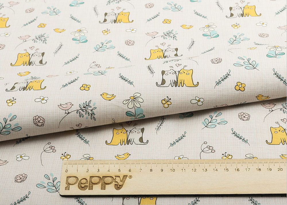 Ткань для пэчворка Peppy Мартовская песня, отрез 50х55 см, 146 г/м², МП-07 бежевый, Peppy