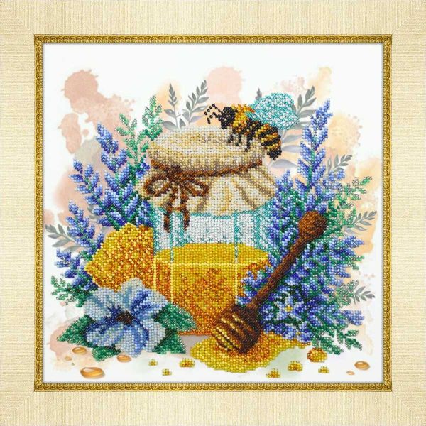 Набор для вышивания бисером Паутинка Б1319, Медовая фантазия 25х25 см