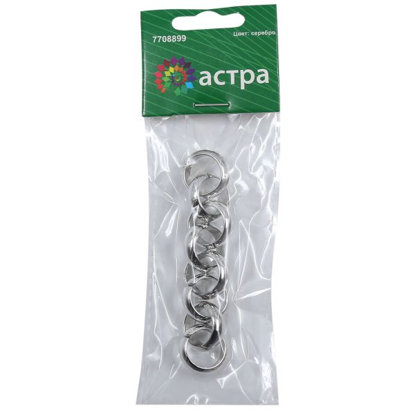 Цепь пластик 10 см, размер звена 18х18 мм, серебро