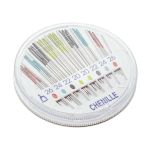 Иглы ручные для синели, глади с цветным ушком, №20-26,24 шт, в розетке, Pony