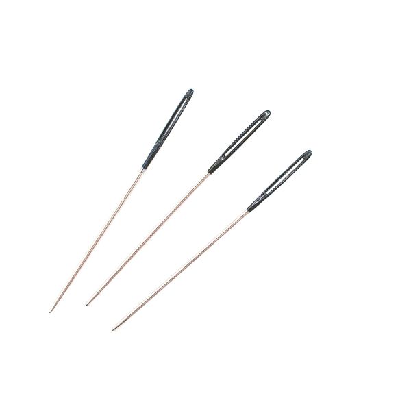 Иглы ручные для гобеленовых и трикотажных тканей с цветн. ушком, №24, серебро/черн.6 шт, Pony