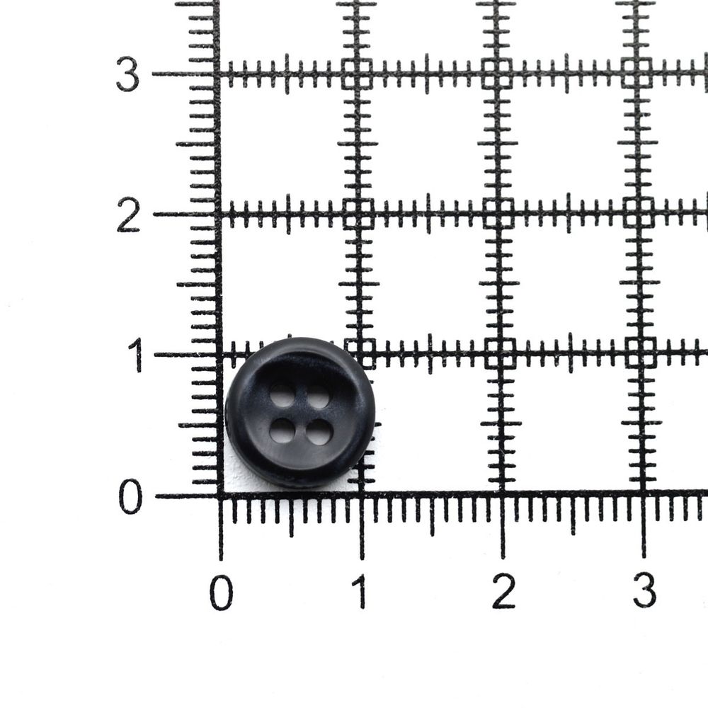 Пуговицы 4 прокола 17L (10,5мм), пластик (Blk-02 черный), 72 шт, CN 2801