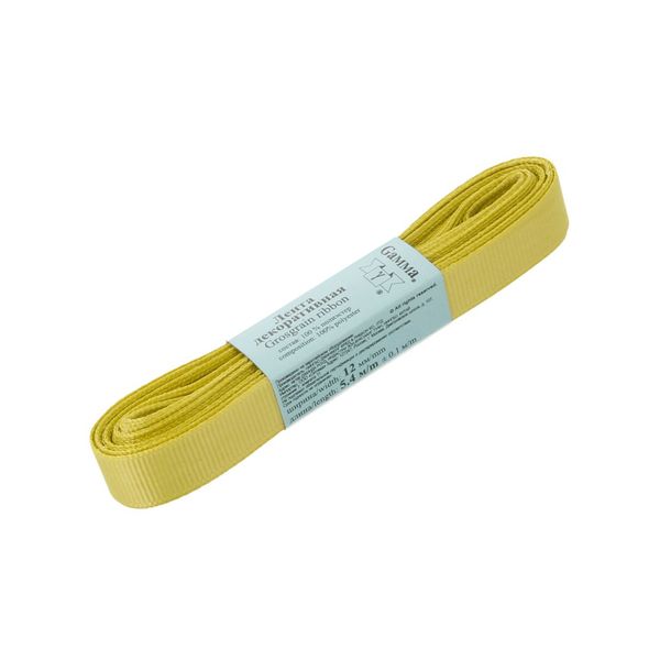 Лента репсовая нарезка 12.0 мм / 10 шт по 5.4 метра, 060 св.оливковый, Gamma GR-12