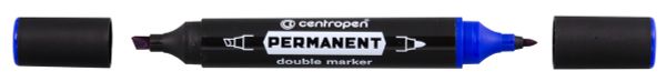 Маркер PERMANENT DOUBLE MARKER 1666/1 1мм,1-4 мм, 10 шт, 1666/1 синий, Centropen 1666/1