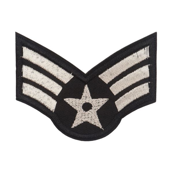 Термоаппликация Шеврон со звездой, 60х50 мм, серебристый, LA349