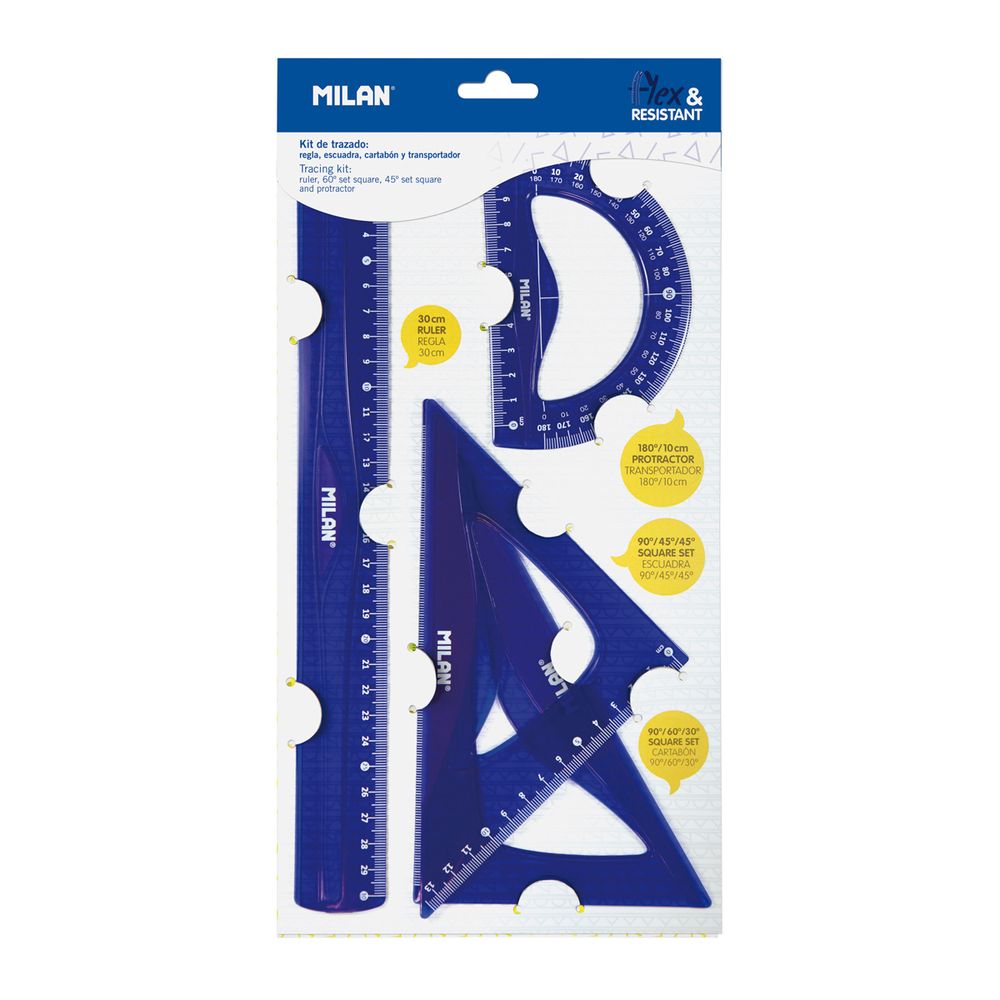 Набор для разметки Acid Flex&amp;Resistant 4 предмета в пакете, синий 359801, Milan
