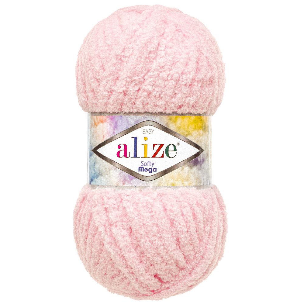 Пряжа Alize (Ализе) Softy Mega / уп.5 мот. по 100 г, 70м, 31 бледно-розовый