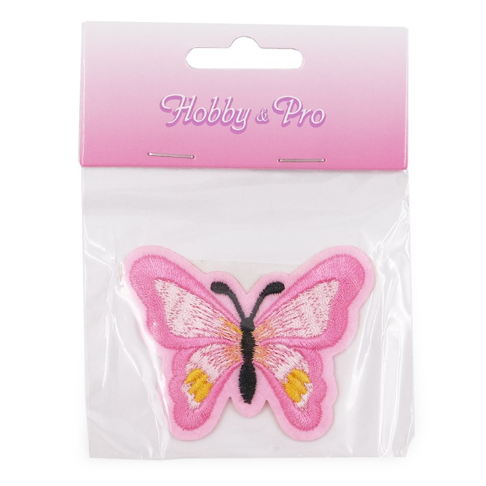 Термоаппликация Бабочка, 5.4х7см, Hobby&Pro (розовый)