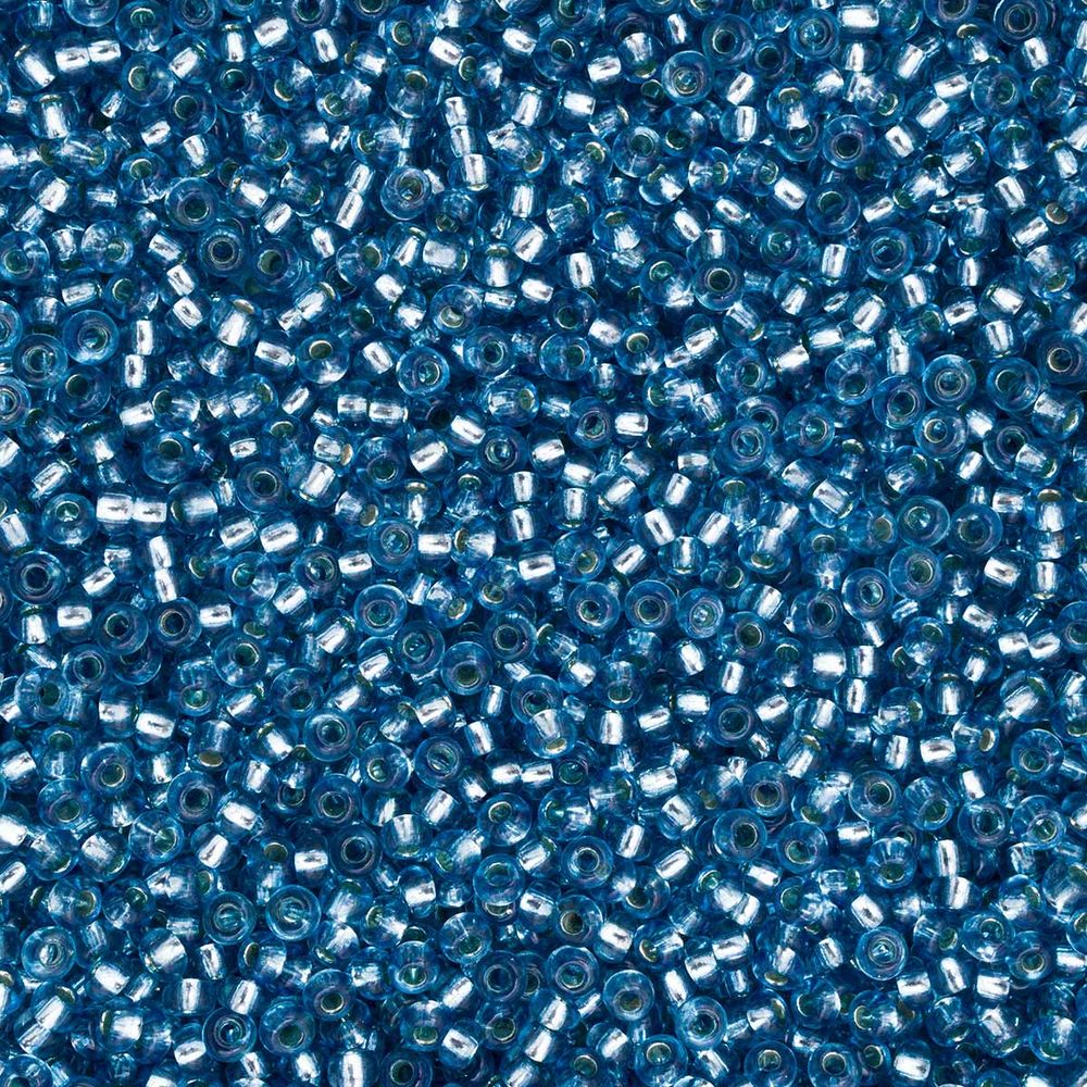 Бисер Preciosa 10/0 (2.3 мм), 500 г, прозрачный с серебр. центром, круг.отв., (08236) 331-19001-10/0