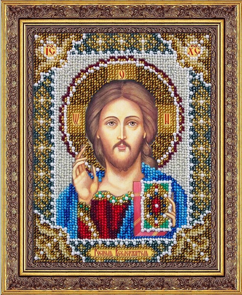 Набор для вышивания бисером Паутинка, Господь Вседержитель (венч.пара) 14х18 см