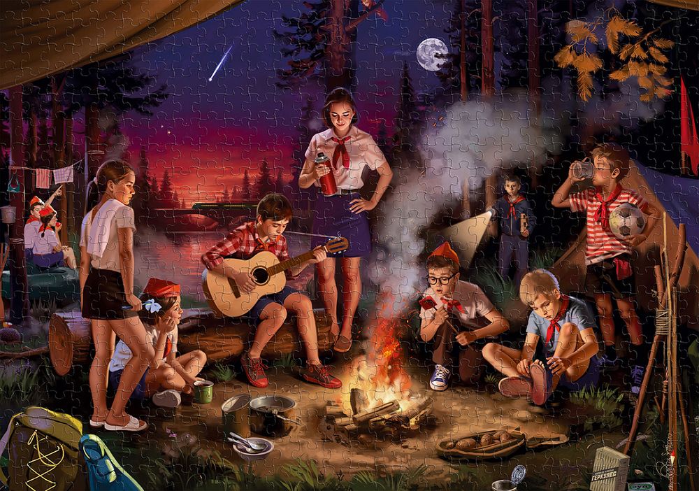 Пазл 1000 элементов, PZL-1000/105 Вечер в пионерском лагере, Фрея