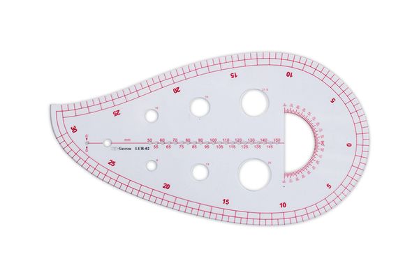Лекало портновское толщ. 2 мм, 13.8 см, 25 см, Gamma LUR-02