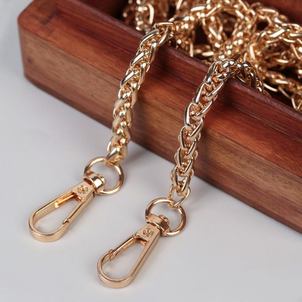 Цепочка для сумки с карабинами железо d0,7смх120см золотой