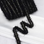 Тесьма отделочная твидовая 25 мм / 41.14 метра, с люрексом, черный/золото, 3Al280