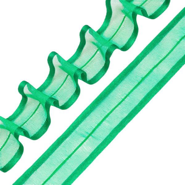 Лента капроновая (органза) для сборки бантов 20 мм, 25м HRPL-1021 (HS-1106 изумрудный)