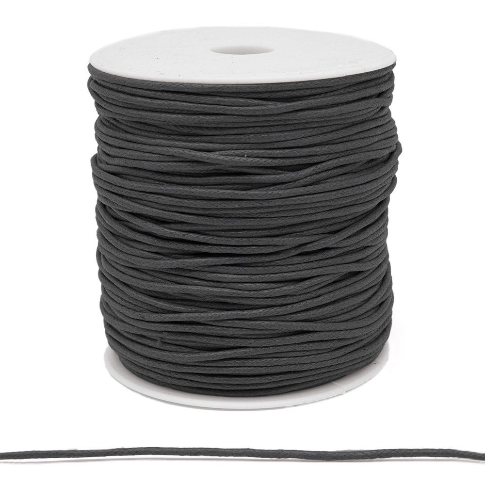 Шнур вощеный ⌀2.0 мм / 100 метров, цв.С301 т.серый