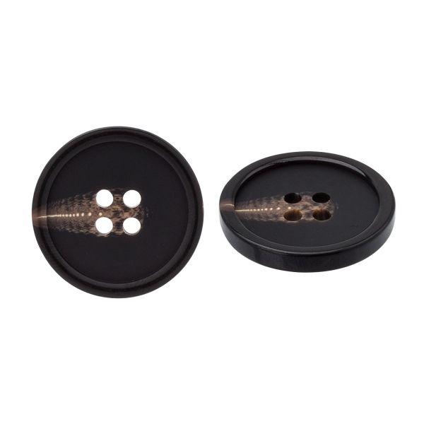Пуговица 4 прокола 40L = 25 мм, пластик, col.B т. коричневый, CN2865, 36 шт