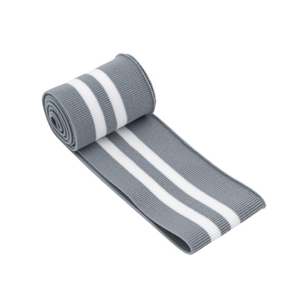 Подвяз (довяз) трикотажный 6.0х120.0 см, серый с белым, CL-053