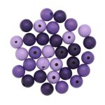 Бусины дерево лиловый микс, 12 мм, 28 шт, Glorex /TOS/