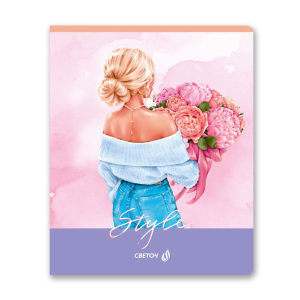 Тетрадь ученическая общая, твин лак A5 60 л. на скобе 65 г/м², белизна 100% 10 шт клетка, 01520 Между нами, девочками, Светоч Т201