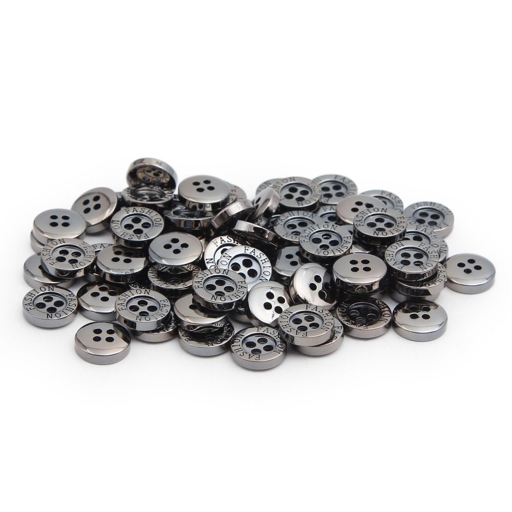 Пуговицы 4 прокола 18L (11мм), (Nickel (никель)) NE77, 72 шт