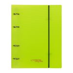 Папка-обложка для сменного тетрадного блока на 4 кольцах A5+ 700 мкм 20 мм, 1 шт, ⌀- 20 мм, лайм EC21140021, Expert Complete EC21140021