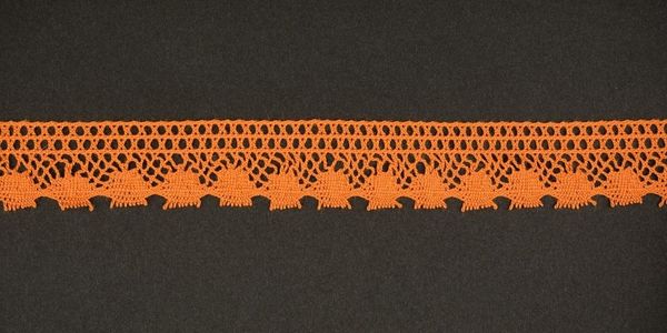 Кружево вязаное (тесьма) 17 мм цв. оранжевый, AF-062-083, Alfa, 25 м