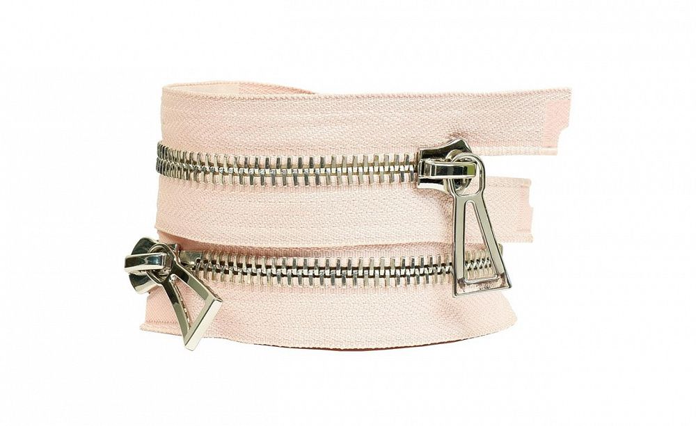 Молния металл Т10 (10 мм) 2 зам., разъем., 100 см, никель, цв.D274 нуд, MaxZipper Premium, 1 шт /TOS/