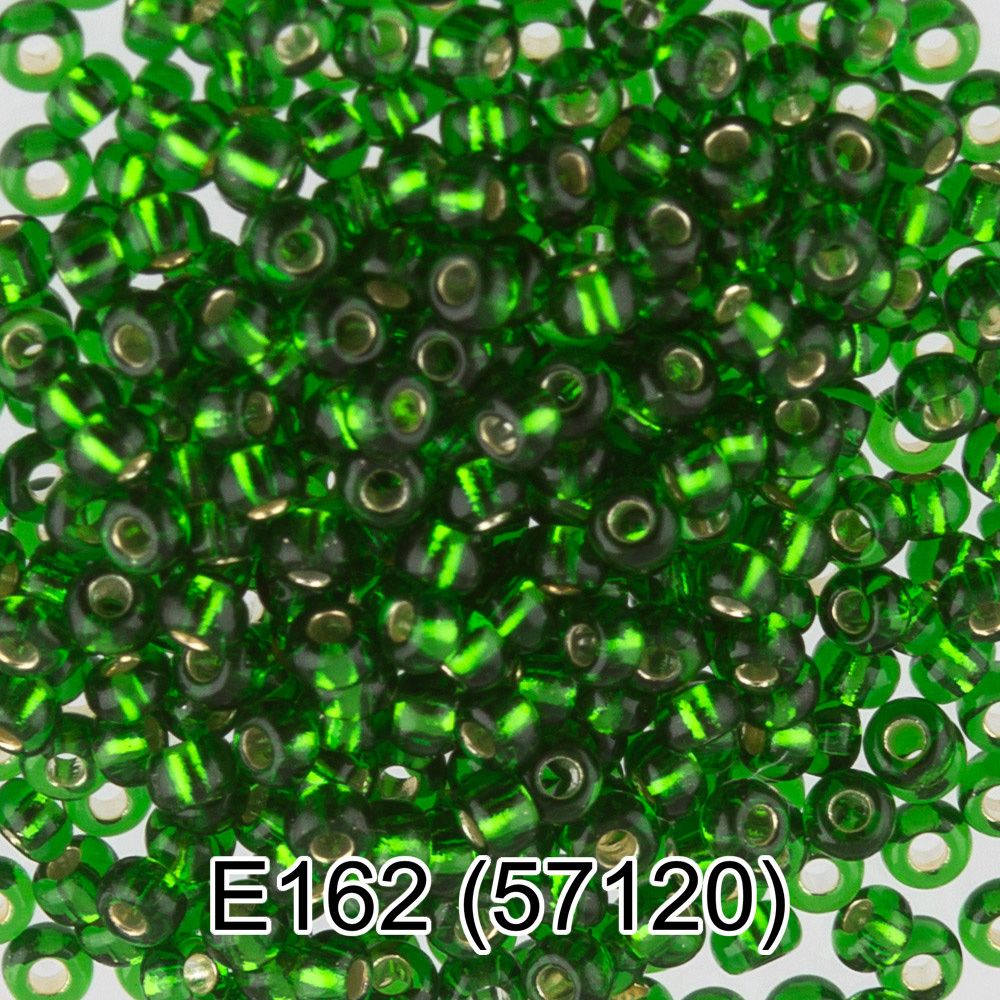 Бисер Preciosa круглый 10/0, 2.3 мм, 10х5 г, 1-й сорт, E162 зеленый, 57120, круглый 5