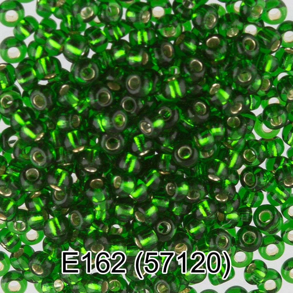 Бисер Gamma 10/0 (2.3 мм), 150 г (10х5 г), E162 зеленый, 57120, круглый 5