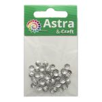 Шапочка для бусин, 3мм 100 шт в упак, Астра, Никель