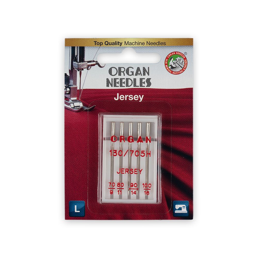 Иглы для бытовых швейных машин Organ для джерси ассорти, 5 шт, 5221000BL 70-100